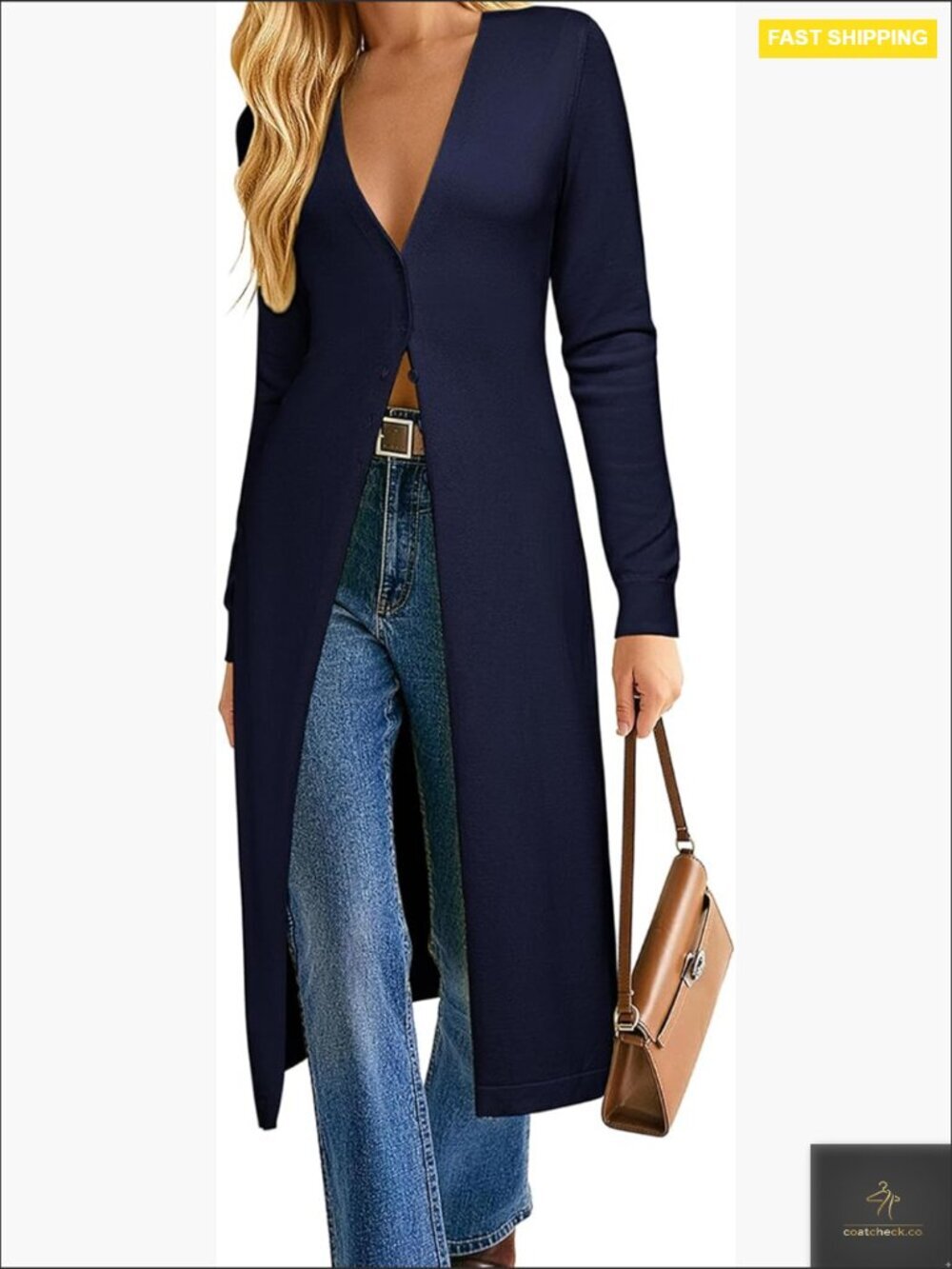 Lightweight Long Cardigan Trendy Knit Duster Coat V Neck Button Up Maxi Sweater